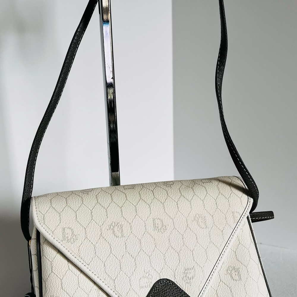 Dior Cream and Black Quilted Shoulder Bag